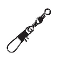 Mustad Black Barrel Swivel With Interlock Snap